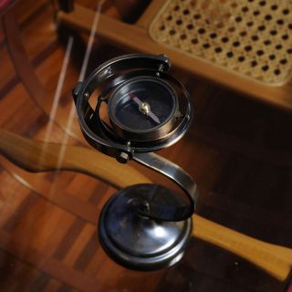 Old Modern Handicrafts Brass Gimbaled Compass Stand Today: $46.22