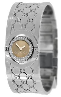 Gucci 112 Twirl Womens Brown Dial Diamond Watch