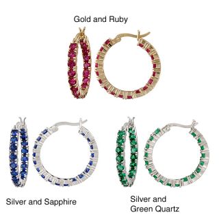 Glitzy Rocks 18k Gold over Silver Ruby Hoop Earrings Today $40.99 4.7