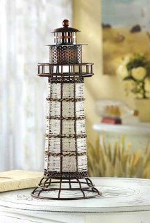 Beaded Lighthouse Candle Lantern  