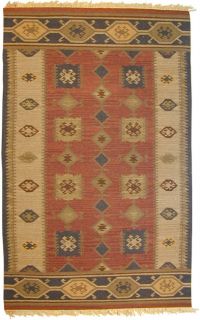 Hand woven Nara Vista Flatweave Wool Rug (5 x 8)