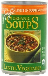Amys Organic Lentil Vegetable Low Salt Soup, 14.5 Ounce Cans (Pack of