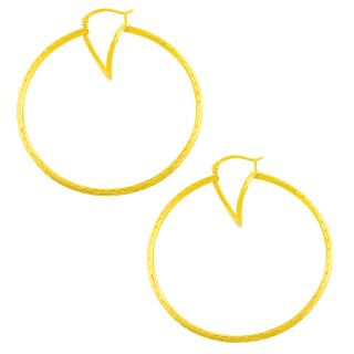 Fremada 14k Yellow Gold Laser cut Tube Hoop Earrings Today $134.99