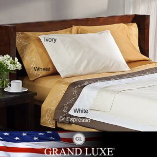 Grand Luxe Egyptian Cotton Sateen 800 Thread Count Scroll Solid Deep