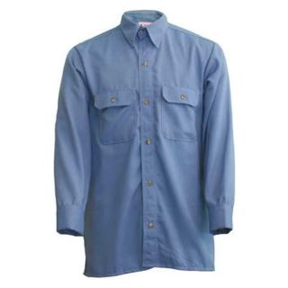 National Safety Apparel C53LE2X35 FR Long Sleeve Shirt, Blue, 2XL, Button