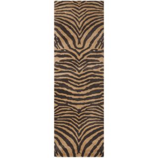 Handmade Tiger Beige/ Brown New Zealand Wool Rug (26 x 10) Today $