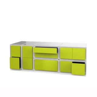 Meuble TV / HIFI vert   Ce meuble est composé de 6 blocs de rangement