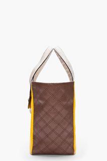 Marc Jacobs Yellow Perforated And Quilted Snakeskin Tote for women