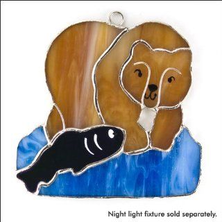 SWITCHABLES SW 186   GRIZZLY BEAR Stained Glass Night