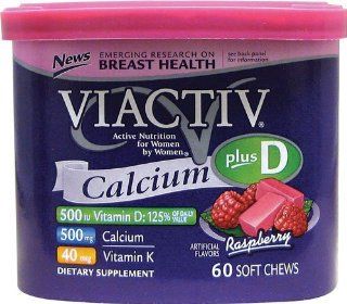 Viactiv Soft Calcium Chews for Women, Raspberry   60 Ea