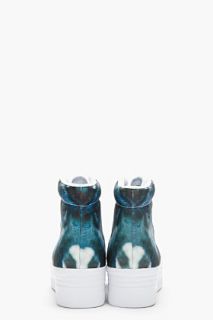 Jeffrey Campbell Blue Homg Wolf Print Platform Sneakers for women