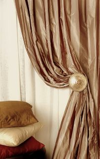 Taffeta Silk Striped Curtain Panel (50 in. x 120 in.)