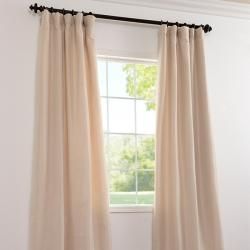Faux Silk Taffeta Antique Beige 120 inch Curtain Panel