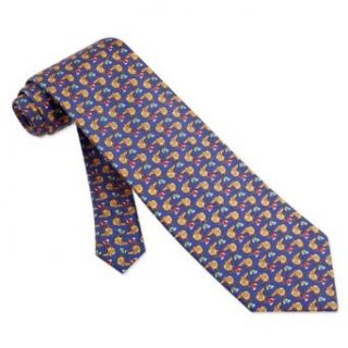 Cap Saddle Crop Blue Silk Tie Necktie   Mens Animal Print