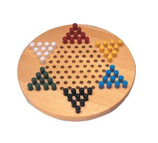 Wood Chinese Checkers Game: Toys & Games