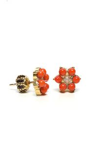 Juicy Couture  Coral Flower Bead Studs for women