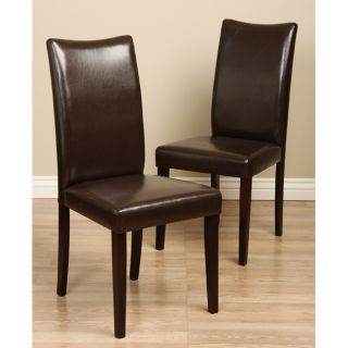 Warehouse of Tiffany Shino Brown Faux Leather Dining Chairs (Set of 4