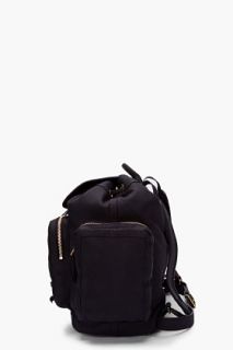 Pierre Hardy Black Leather Drawstring Backpack for men