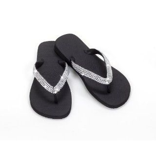Bling Flip Flops with Clear Rhinestone Crystals