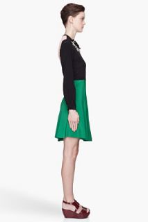Marni Edition Green Colorblocked Crystal Embroidered Dress for women