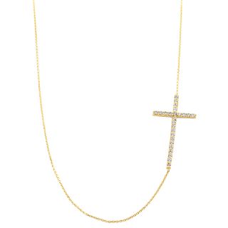 Zirconia Sideways Cross Adjustable Necklace Today $249.99