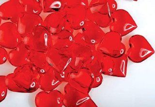 192 Translucent Red Acrylic Hearts for Vase Fillers, Table