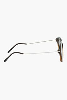 Dries Van Noten Brown Round Flat Lens Sunglasses for men