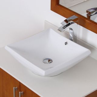 Ceramic Square Design Vessel Bathroom Sink Today: $117.99