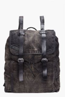 Diesel Black Flap Backpack for men