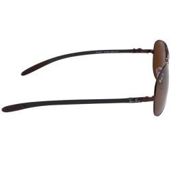 Ray Ban Unisex RB 8301 Brown Carbon Fiber Aviator Sunglasses