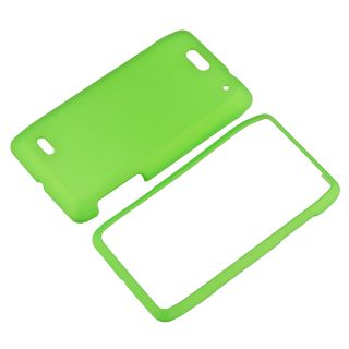 Green Snap on Rubber Coated Case for Motorola Droid 4