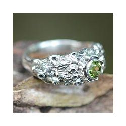 Sterling Silver Coral Treasure Peridot Ring (Indonesia) Today $49
