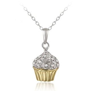 DB Designs 18k Gold over Sterling Silver Diamond Accent Cupcake