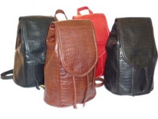 Alligator Leather Backpack Black: Clothing