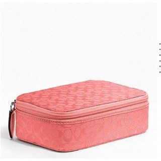 Coach Signature Jewelry Box Nwt Coral/pink Multi Use Case