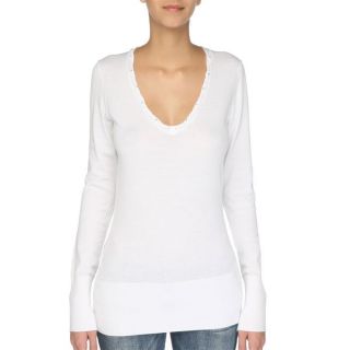 GUESS Pull col V Femme Blanc.   Achat / Vente PULL GUESS Pull col V