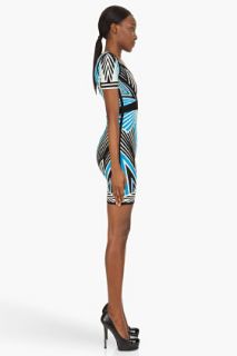 Herve Leger Blue Geometric Graphic Dress for women