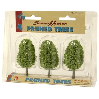 HO Scale 3.5 inch Pruned Trees (Pack of 3)