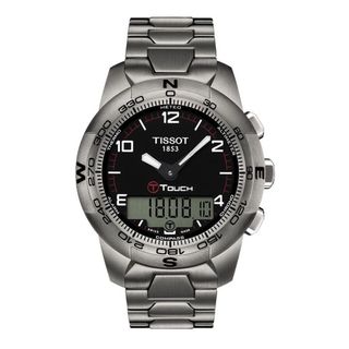 Tissot Mens T Touch II Black Chronograph Dial Titanium Watch