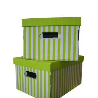 SHIRT Lot de 2 boîtes rayées vert   Achat / Vente BOITE DE RANGEMENT