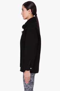 Iro Black Leather Trim Lisbeth Coat for women
