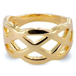 Goldtone Criss cross Cut out Ring