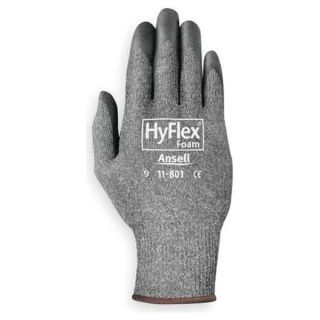 Ansell 11 801 9 Coated Gloves, L, Black/Gray, Nitrile, PR