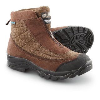 Mens Guide Gear Waterproof 200 gram Front   zip Boots Brown Shoes