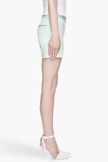 T By Alexander Wang Seafoam Green Twill Trouser Shorts for women