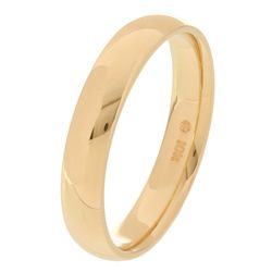 10k Yellow Gold Mens Comfort Fit 4 mm Wedding Band