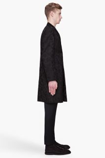 Ann Demeulemeester Black Jacquard Double Breasted Mimosa Coat for men