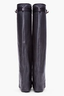 Givenchy Black Leather Shark Tooth Boots for women