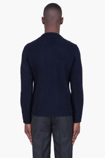 Marni Midnight Blue Cashmere Plaid Sweater for men