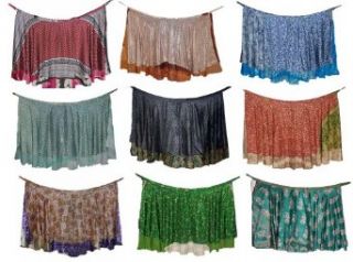 Wholesale Lot of 5 Floral Print Rayon Silk Sari Reversible